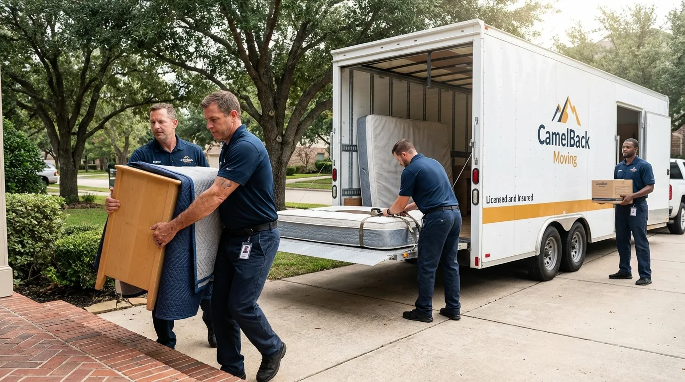 Crew loading residential truck for cross-state move from Westland, MI